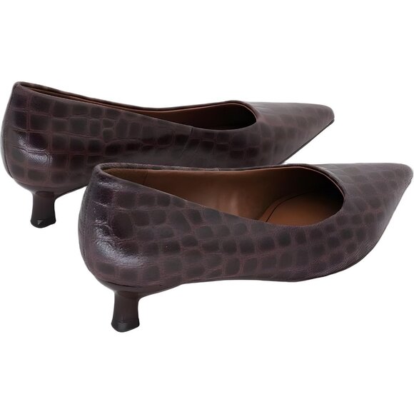 Naturalizer Natalia Croco-Embossed Kitten Heel Pointed Toe Pumps Women's US 7M - Picture 3 of 6